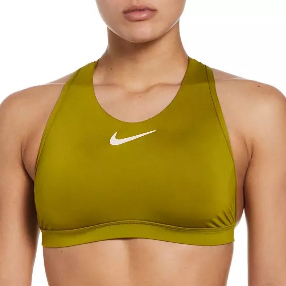 Nike Women's Wild High Neck Bikini Swim Top, Olive Green Yellow, Size L, NWT - Picture 3 of 11